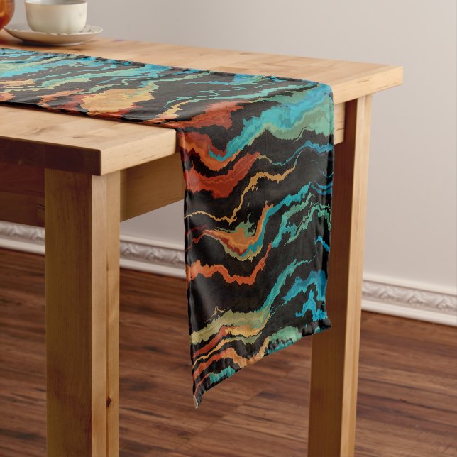 Looking into the Fire abstract Short Table Runner (In Situ)