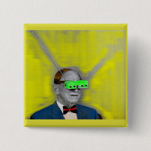 Looking into the future 15 cm square badge