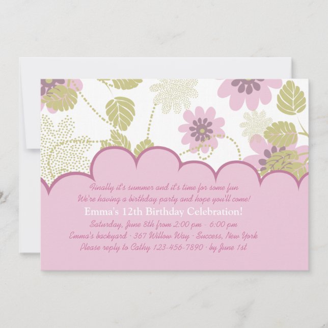 Looking into the Garden Birthday Party Invitation (Front)