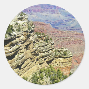 Looking into the Grand Canyon Classic Round Sticker