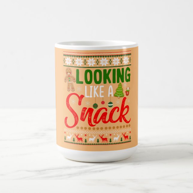 Looking Like A Snack Funny Christmas Cookie Ugly Coffee Mug (Center)