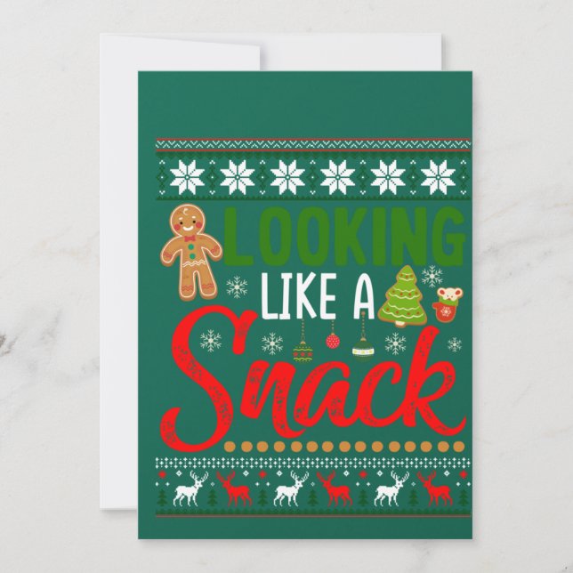 Looking Like A Snack Funny Christmas Cookie Ugly Invitation (Front)