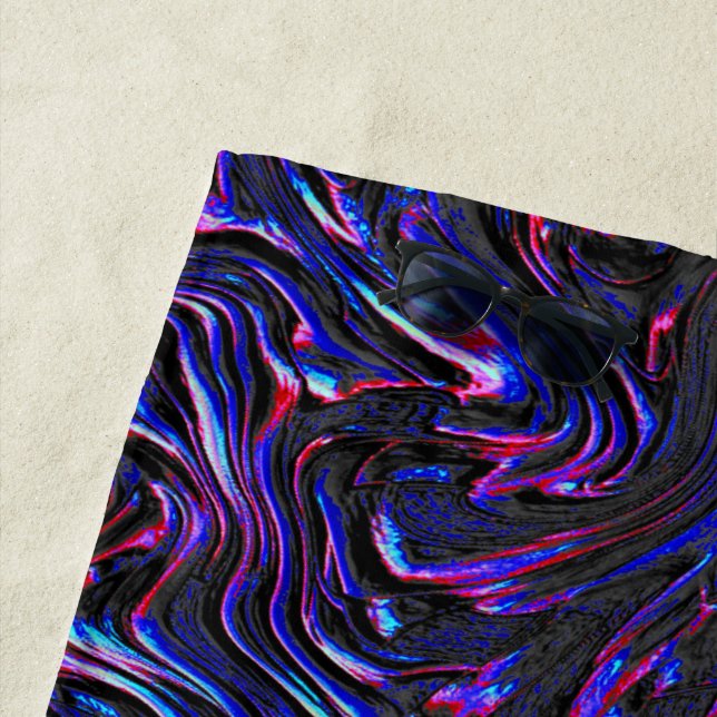 Looking like blue and pink textured of wall beach towel (In Situ)