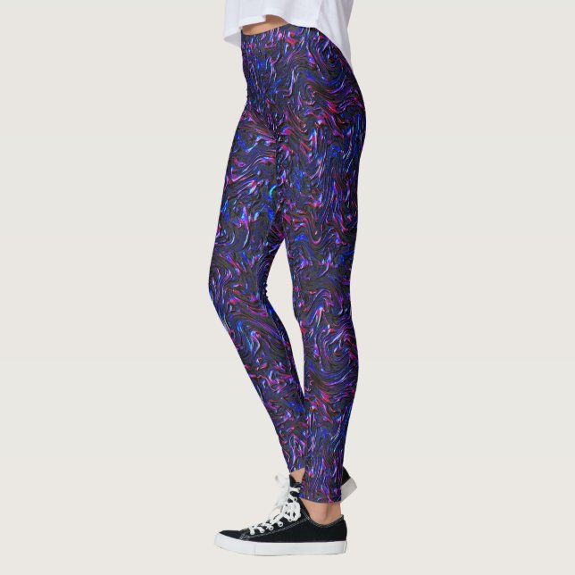 Looking like blue and pink textured of wall leggings (Left)
