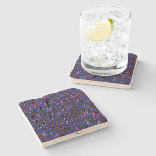 Looking like pink and blue textured of wall stone coaster