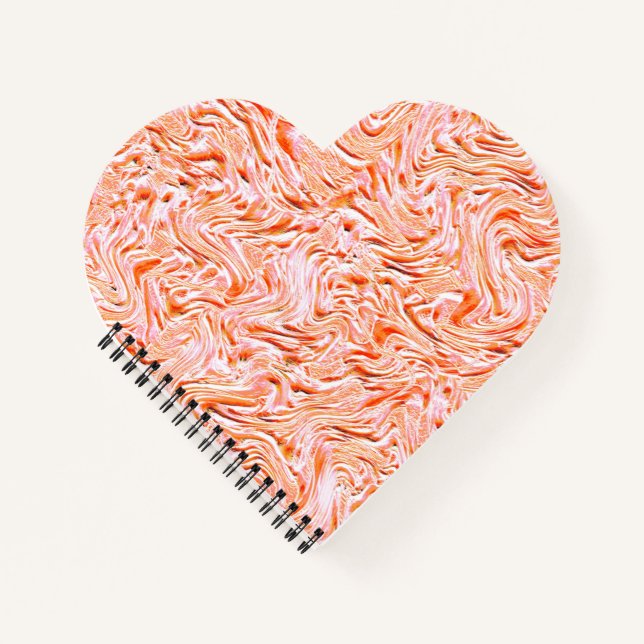 Looking like textured of wall, salmon colour notebook (Front)