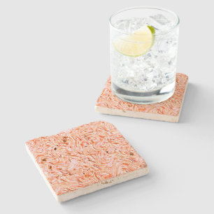 Looking like textured of wall, salmon colour stone coaster