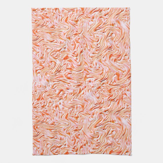 Looking like textured of wall, salmon colour tea towel (Vertical)
