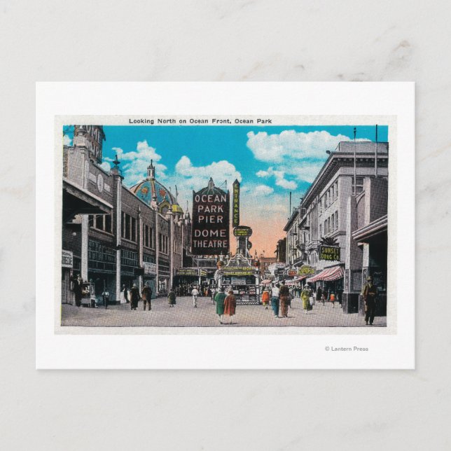 Looking North on Ocean Front, Ocean Park Postcard (Front)