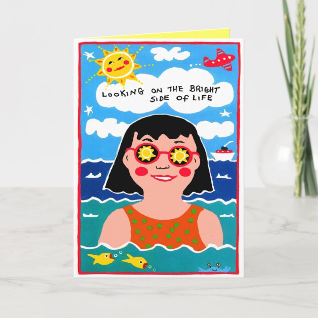 Looking on Bright Side Birthday Greeting Card (Front)