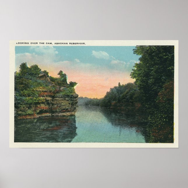 Looking over the Ashokan Reservoir Dam Poster (Front)