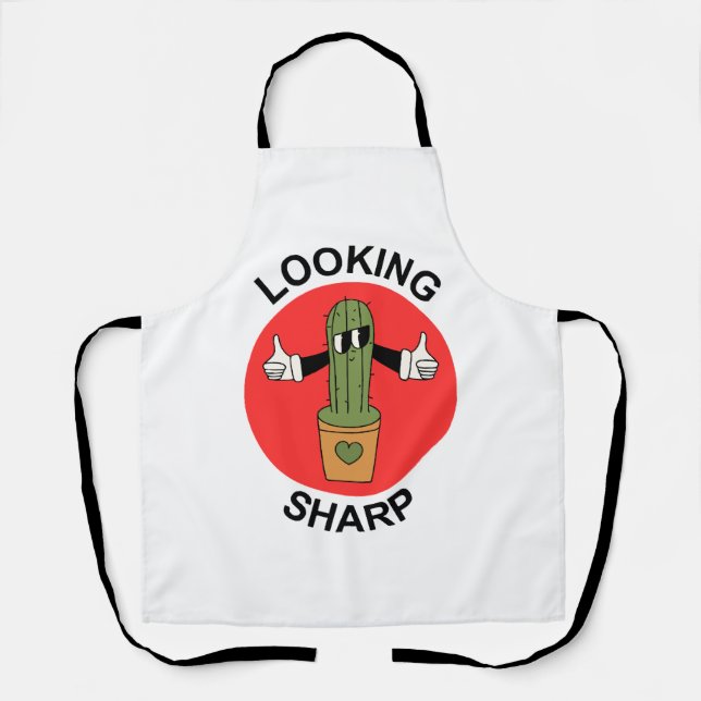 Looking Sharp Cactus Pun Apron (Front)