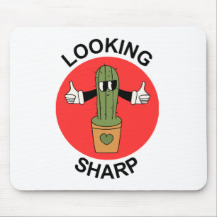 Looking Sharp Cactus Pun Mouse Pad