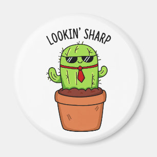 Looking Sharp Cute Cactus Pun Magnet