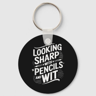Looking Sharp With Pencils And Wit  Key Ring