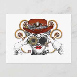 looking steampunked steampunk dude postcard