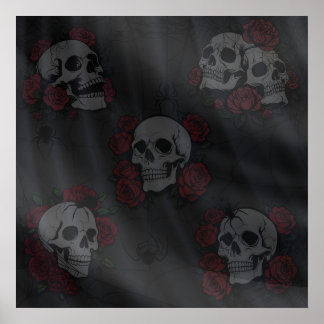 Looking Through The Veil At Death Skulls & Spiders Poster
