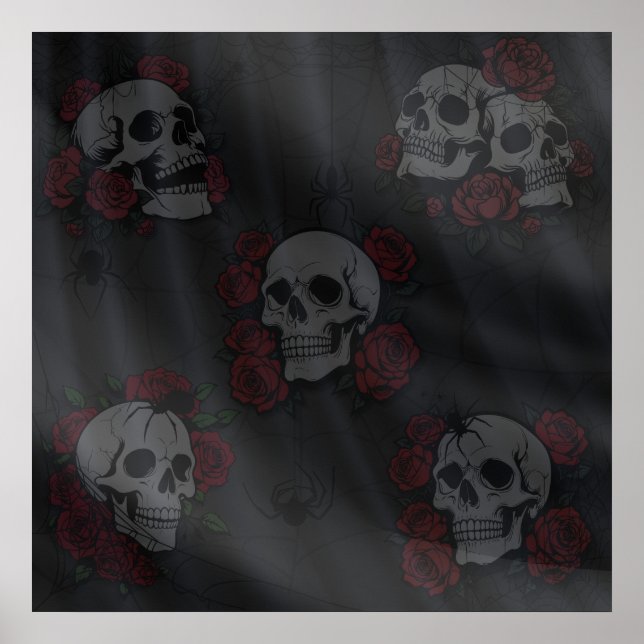 Looking Through The Veil At Death Skulls & Spiders Poster (Front)