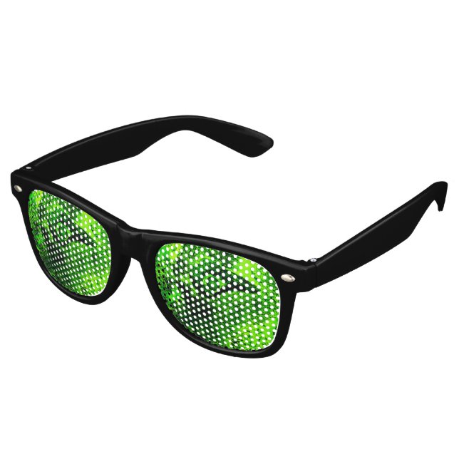 looking to green retro sunglasses (Angled)