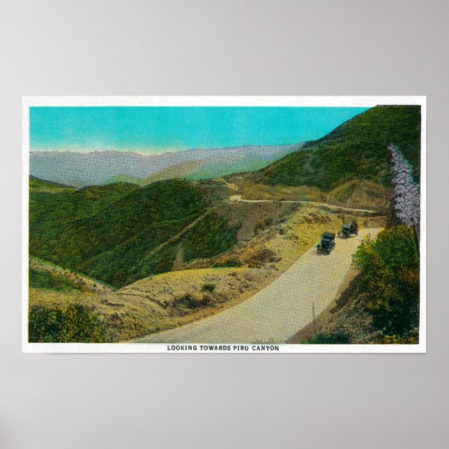 Looking toward Piru CanyonRidge Route, CA Poster (Front)
