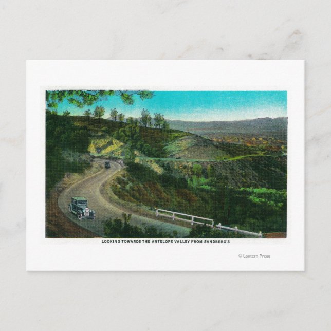 Looking towards Antelope Valley from Sandberg's Postcard (Front)