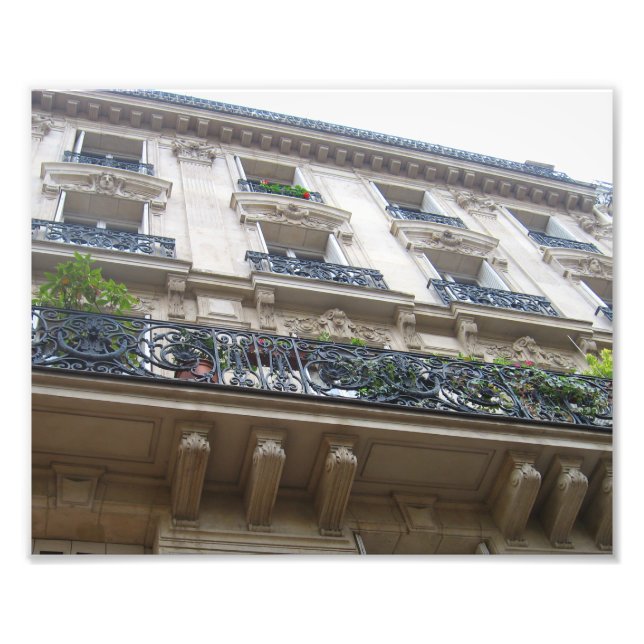 Looking up at French Balconies Photo Print (Front)