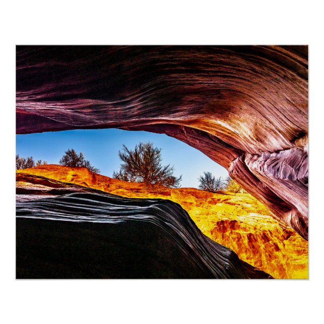 Looking Up in Peekaboo Canyon Glossy Poster (Front)
