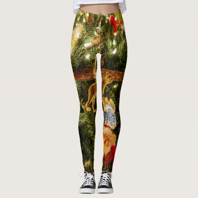 Looking Up The Christmas Tree Leggings (Front)