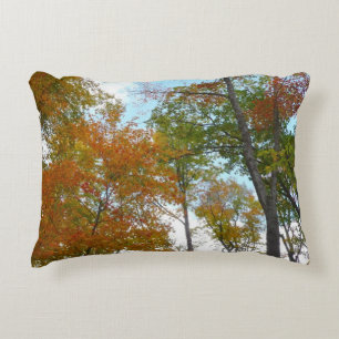 Looking Up to Fall Leaves I Colourful Fall Foliage Decorative Cushion