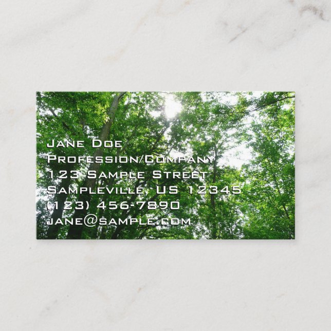 Looking Up to Summer Trees Business Card (Front)