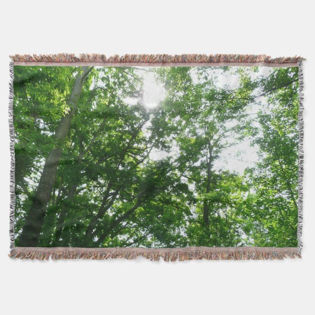 Looking Up to Summer Trees Throw Blanket (Front)