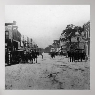Looking West On Flagler Street Poster