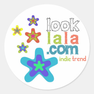 looklala is indie trend classic round sticker