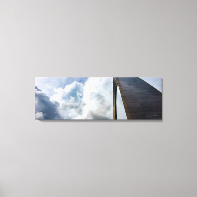 Lookup Gateway Arch St.Louis MO | 36x12 2X Canvas Print (Front)