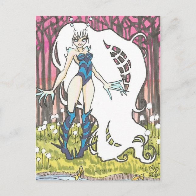 Loola Cartoon bug Fairy Fantasy Art Postcard (Front)