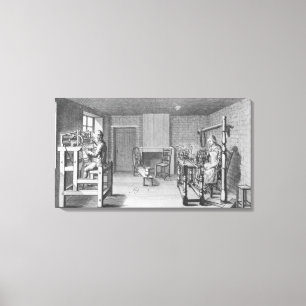 Loom for weaving stockings canvas print