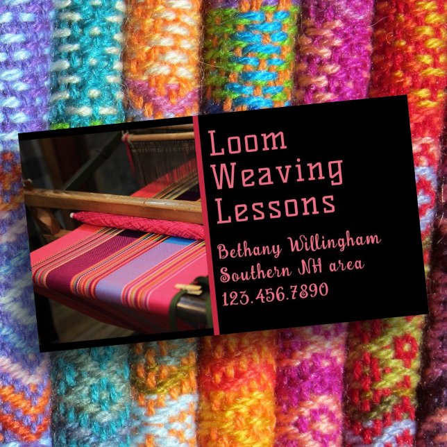 Loom Weaving Lessons Magnetic Business Card (Creator Uploaded)