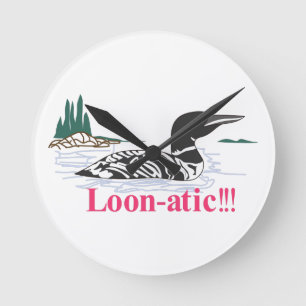Loon-atic Round Clock