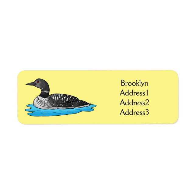 Loon bird cartoon illustration (Front)