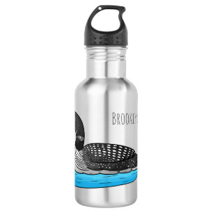 Loon bird cartoon illustration 532 ml water bottle
