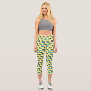 Loon bird cartoon illustration  capri leggings