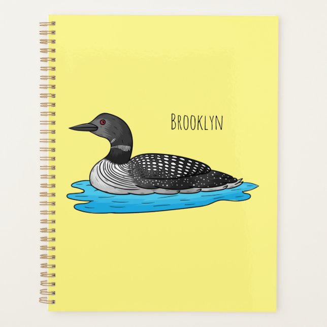 Loon bird cartoon illustration  planner (Front)