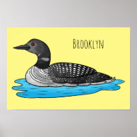 Loon bird cartoon illustration