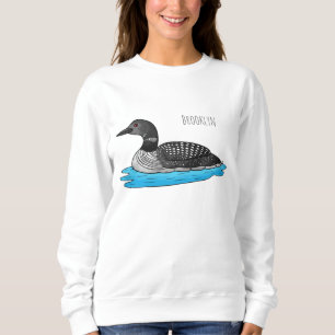 Loon bird cartoon illustration sweatshirt