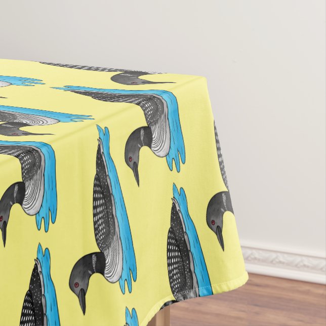 Loon bird cartoon illustration  tablecloth (In Situ)