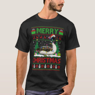 Loon Bird   Xmas Tree Lights Ugly Santa Loon Chris T-Shirt