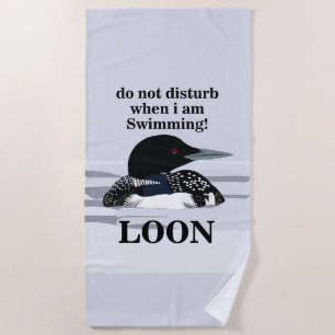 Loon Common Loon Bird Lake Funny Beach Towel