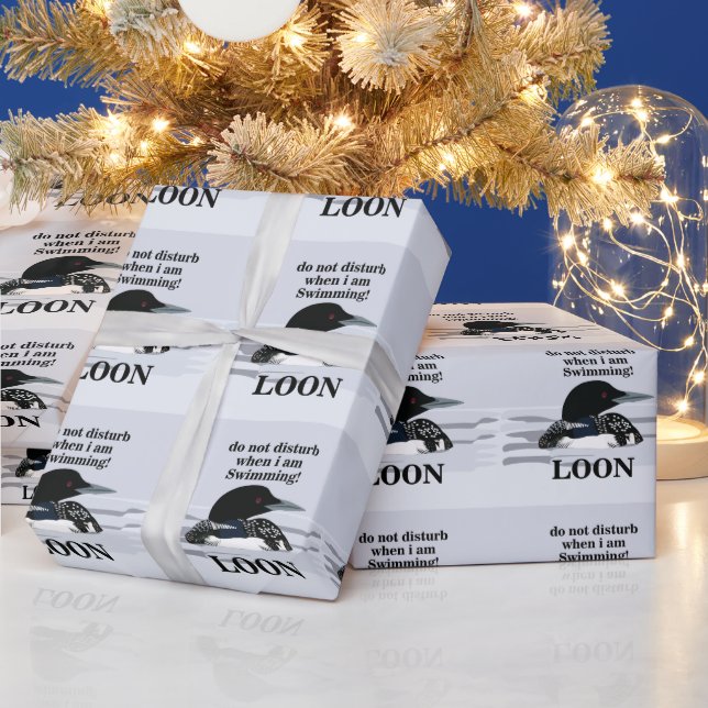 Loon Common Loon Bird Lake Funny Wrapping Paper (Holidays)