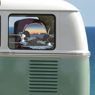 Loon Couple Sunset Blue