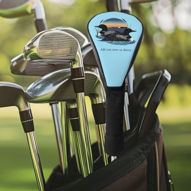 Loon Couple Sunset Blue Golf Head Cover (Creator Uploaded)